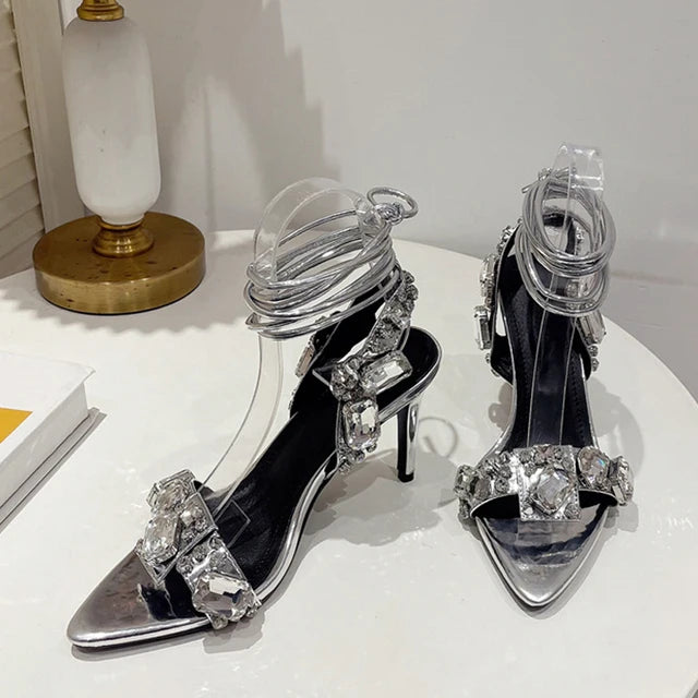 Golden Luxe Crystal Heels