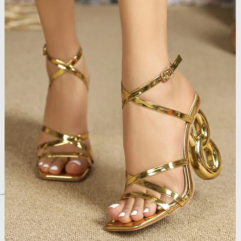 Golden Stride Heels