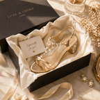Gold Sandals for Women – Vintage Glam Rhinestone Block Heel
