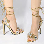 Golden Luxe Crystal Heels 