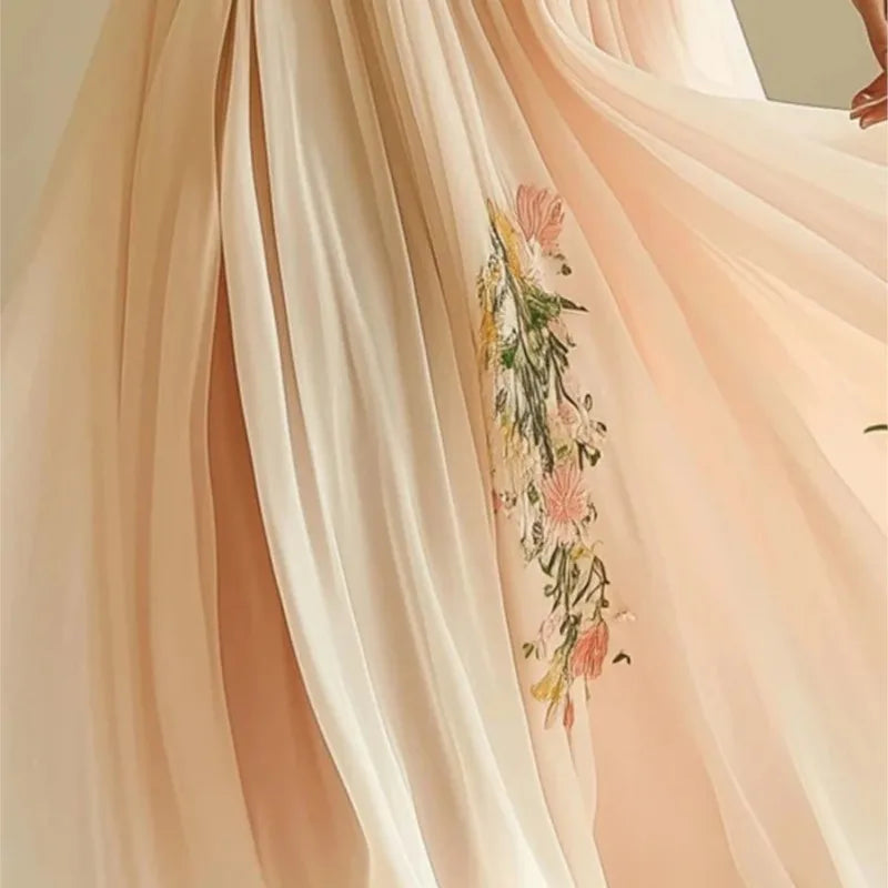 Women's Clothing Trend 2025 Summer Short Sleeve High Waist Dresses Sexy V Neck Floral Printed Boho Holiday Dress Vestidos