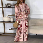 Fashion Graffiti Print Two Piece Outfits Woman Elegant Button Lapel Shirt Top & Wide Leg Pant Sets Spring Long Sleeve Loose Suit