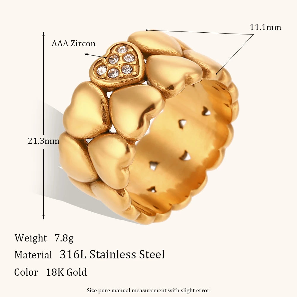 Double Heart Spark Ring