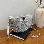 MOODS Luxury Evening Clutch Purses For Women Golden Noodle Half Moon Crossbody Bag Wedding Dinner Party Luxury Designer Handbags