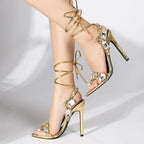 Golden Luxe Crystal Heels 