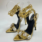 Golden Luxe Crystal Heels 