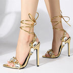 Golden Luxe Crystal Heels 
