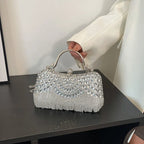 MOODS Rhinestone Tassel Evening Banquet Bag Glitter Ladies Clutch Purse With Chain Wedding Dinner Party Luxury Designer Handbags