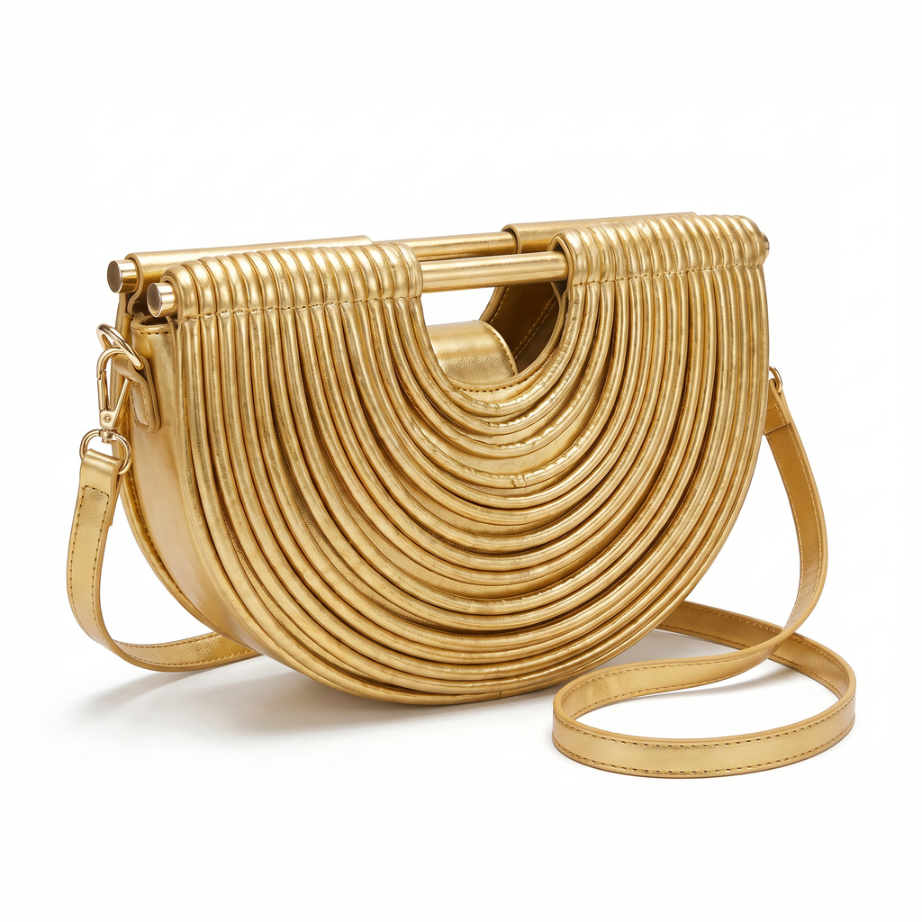 Golden Half Moon Clutch